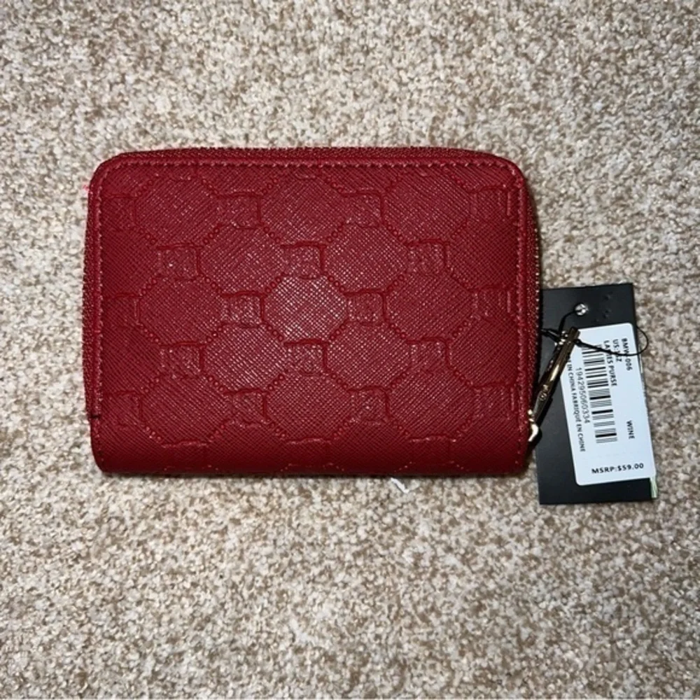 NWT Badgley Mischka Vegan Leather Wallet Purse‎ Red